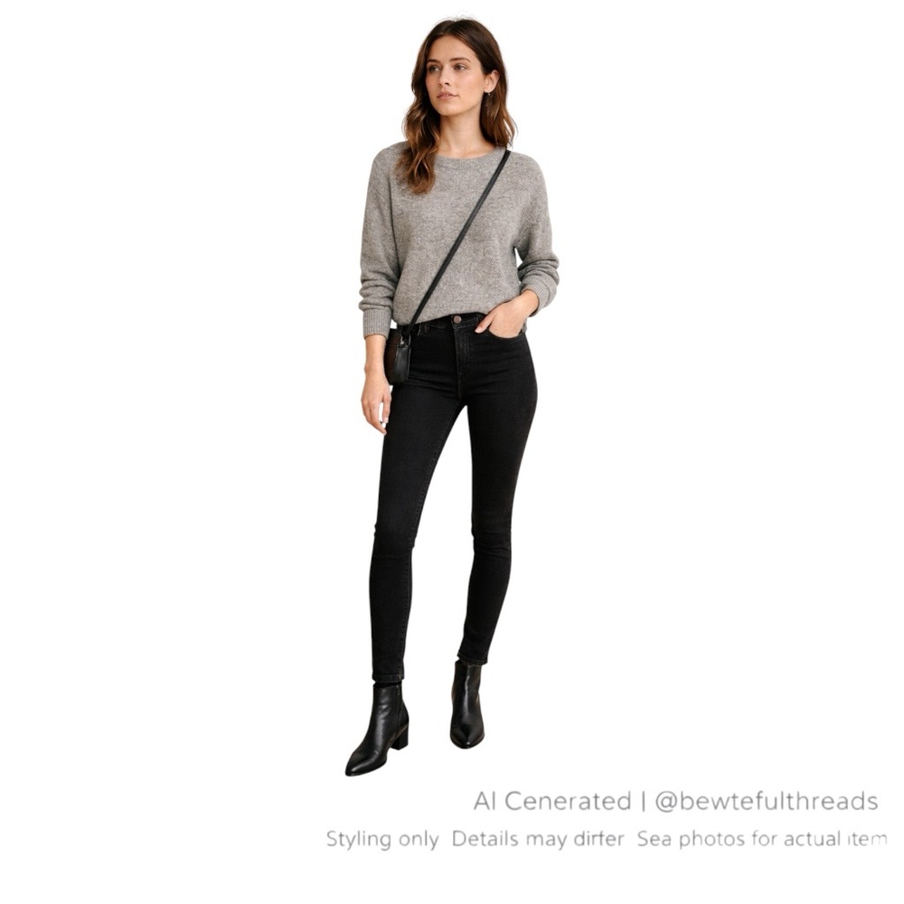 Minimalist Black Skinny Jeans Long 31.5” Inseam Sleek Capsule Fit